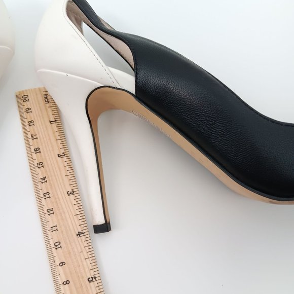 WHITE HOUSE BLACK MARKET WOMENS BLACK/WHITE PUMPS SIZE 9.5M - Picture 7 of 16